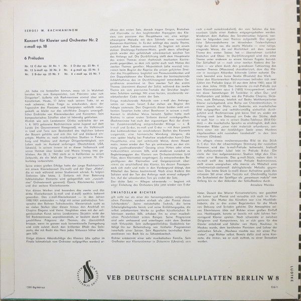 Eterna 8 20 178 - Sergei Rachmaninoff, Orkiestra Symfoniczna Fil - Image 2