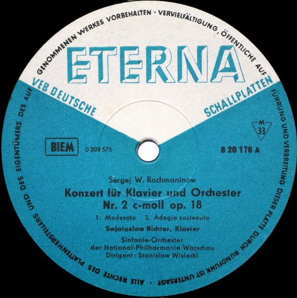 Eterna 8 20 178 - Sergei Rachmaninoff, Orkiestra Symfoniczna Fil - Image 3
