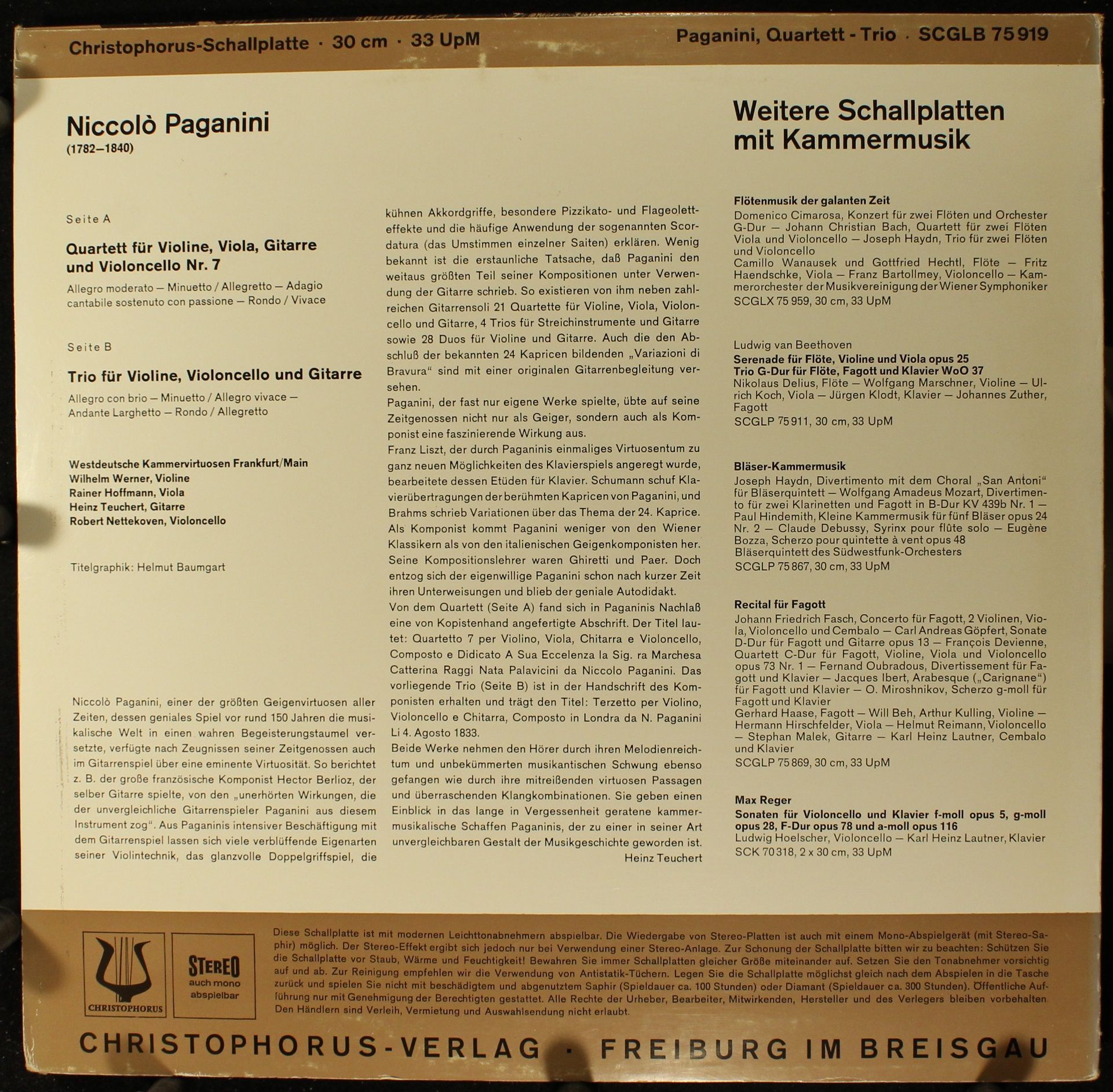 Christophorus SCGLX 75919 - Niccolò Paganini, Westdeutsche Kamme - Image 2