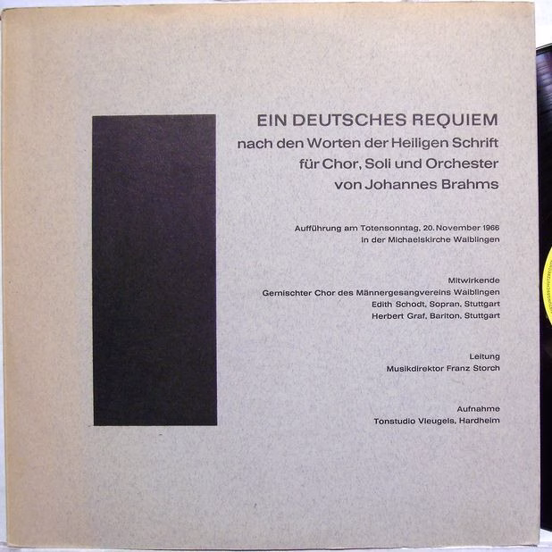 Tonstudio Vleugels OV 1 - A - Johannes Brahms - Ein Deutsches Re