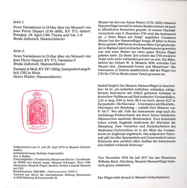 Internationale Stiftung Mozarteum 119 172 - Wolfgang Amadeus Moz - Image 6