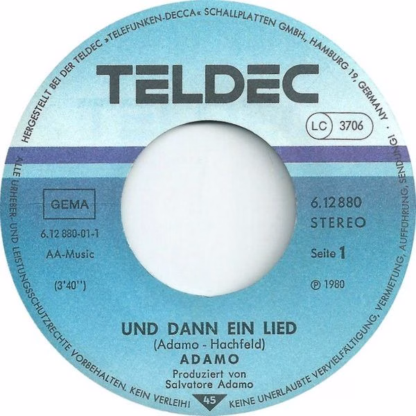 TELDEC 6.12 880 - Adamo - ...Und Dann Ein Lied - Image 2