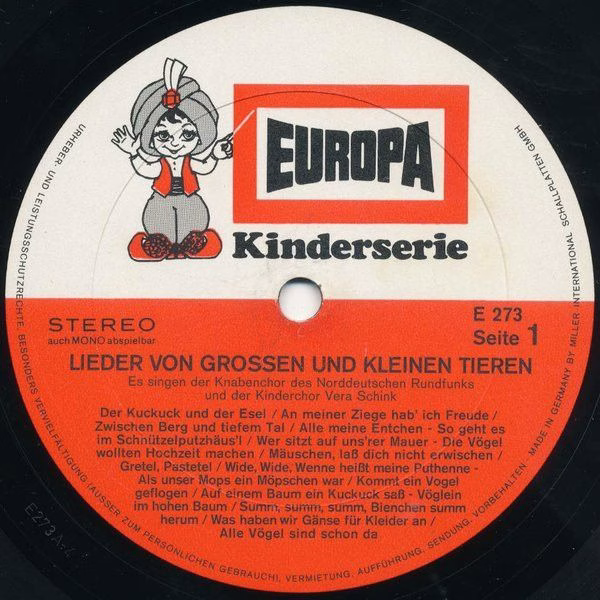 Europa E 273 - Der Kinderchor Vera Schink, Der Knabenchor Des No - Image 3