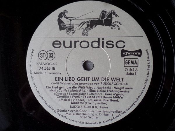Eurodisc 74 565 IE - Rudolf Schock - Ein Lied Geht Um Die Welt - Image 3