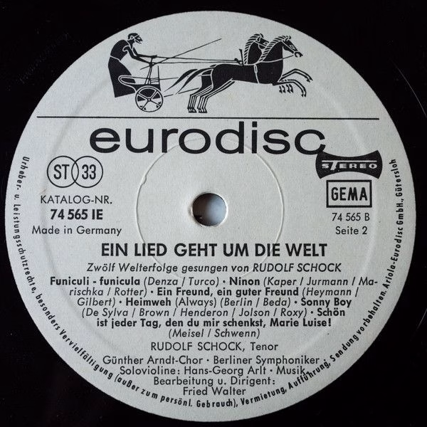 Eurodisc 74 565 IE - Rudolf Schock - Ein Lied Geht Um Die Welt - Image 4