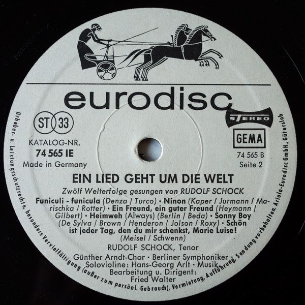 Eurodisc 74 565 IE - Rudolf Schock - Ein Lied Geht Um Die Welt - Image 4
