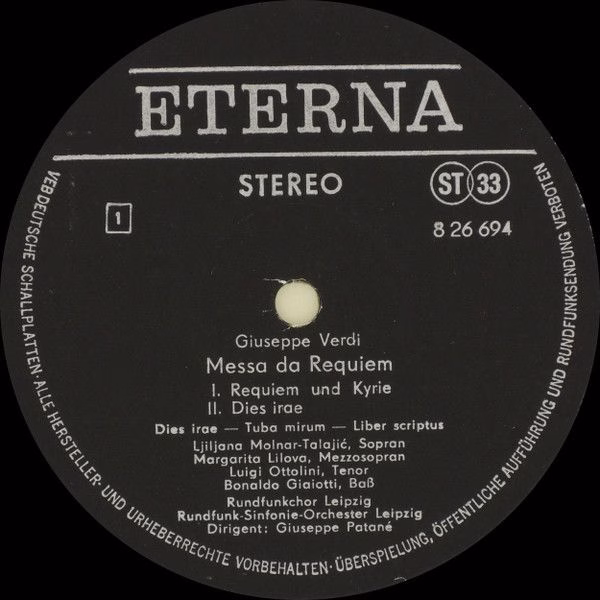 Eterna 8 26 694-695 - Giuseppe Verdi - Messa Da Requiem - Image 3