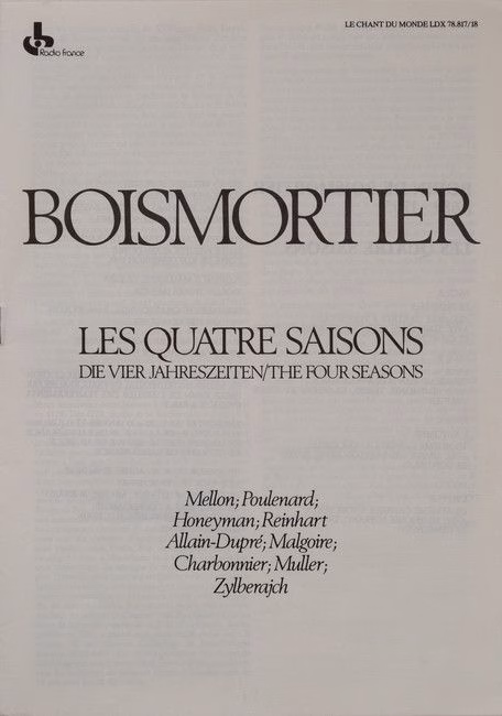 Le Chant Du Monde LDX 78.817/18 - Joseph Bodin de Boismortier, A - Image 7