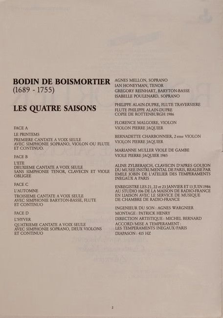 Le Chant Du Monde LDX 78.817/18 - Joseph Bodin de Boismortier, A - Image 8