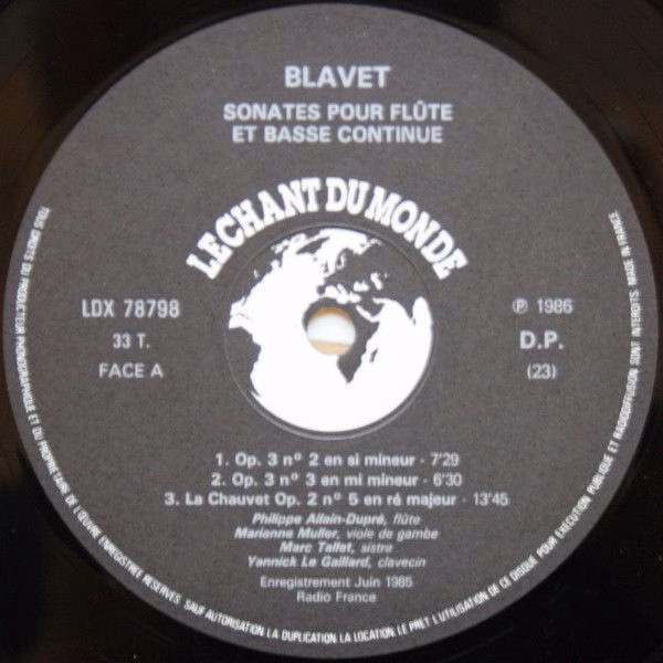 Le Chant Du Monde LDX 78.798 - Michel Blavet, Philippe Allain-Du - Image 3