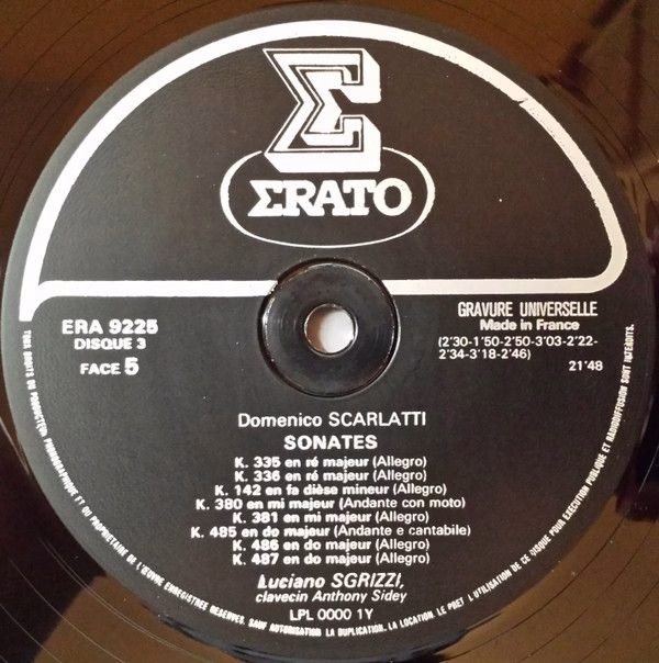 Erato ERA 9222 - Domenico Scarlatti, Luciano Sgrizzi - 65 Sonate - Image 5