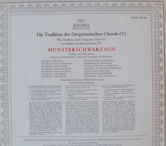 Archiv Produktion 2533 320 - Choralschola Der Benediktinerabtei - Image 2
