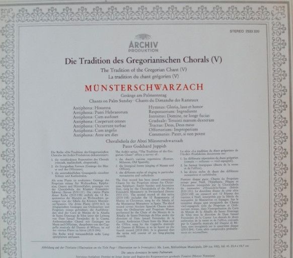 Archiv Produktion 2533 320 - Choralschola Der Benediktinerabtei - Image 2