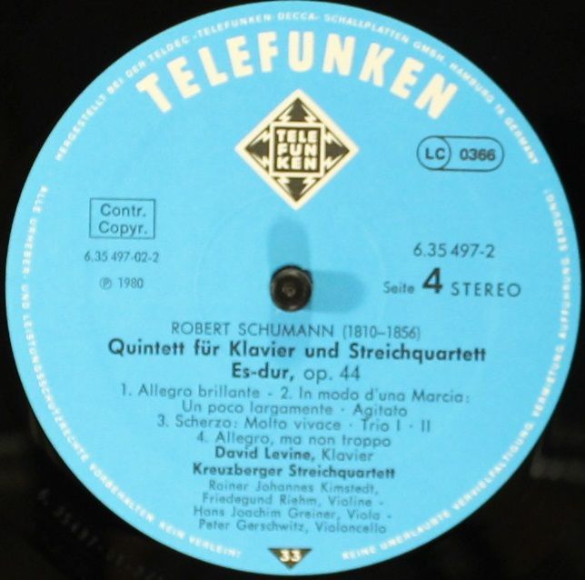Telefunken 6.35497 - Robert Schumann, Kreuzberger Streichquartet - Image 5