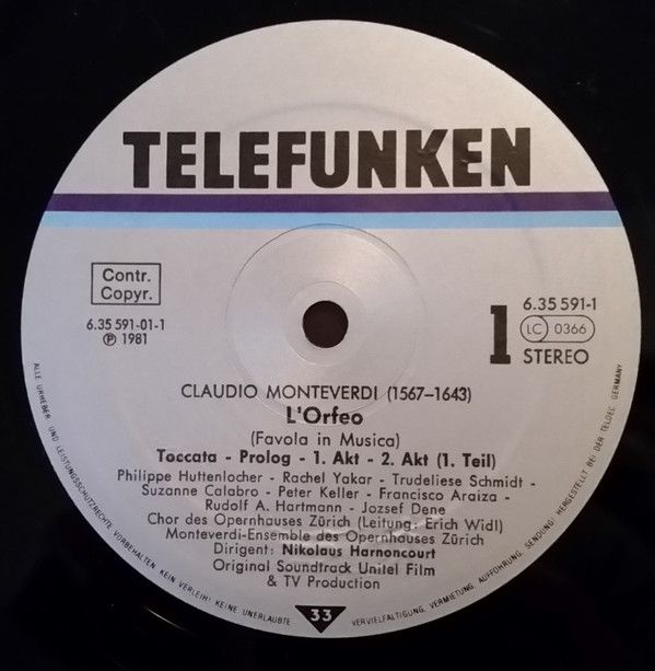 Telefunken 6.35591 - Claudio Monteverdi, Nikolaus Harnoncourt, D - Image 5
