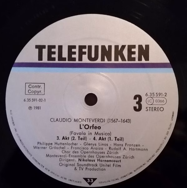 Telefunken 6.35591 - Claudio Monteverdi, Nikolaus Harnoncourt, D - Image 7