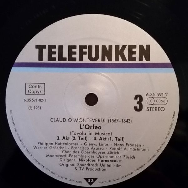 Telefunken 6.35591 - Claudio Monteverdi, Nikolaus Harnoncourt, D - Image 7