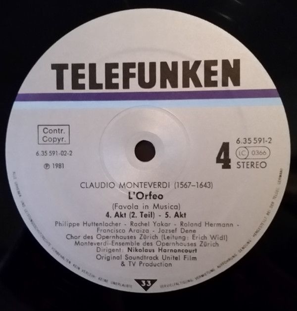 Telefunken 6.35591 - Claudio Monteverdi, Nikolaus Harnoncourt, D - Image 8
