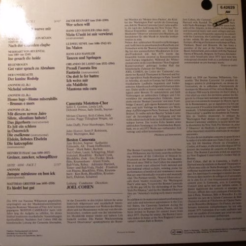 Telefunken 6.42629 - The Camerata Motet Choir, Boston Camerata, - Image 4