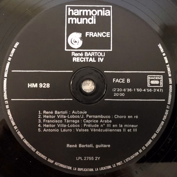 harmonia mundi France HMA 55928 - René Bartoli - Guitar Récital - Image 4