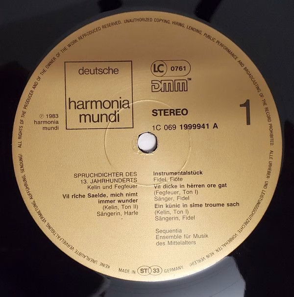 Deutsche Harmonia Mundi 1C 069 1999941 - Sequentia (2) - Spruchd - Image 5