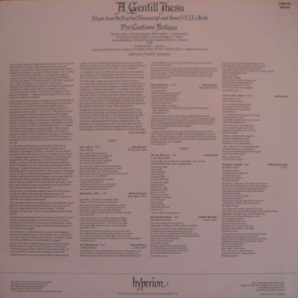 hyperion A66152 - Pro Cantione Antiqua, Edgar Fleet - A Gentill - Image 2