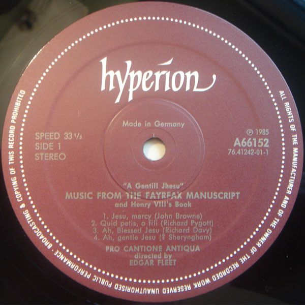 hyperion A66152 - Pro Cantione Antiqua, Edgar Fleet - A Gentill - Image 3