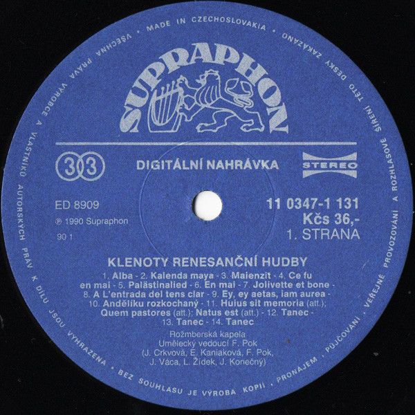 Supraphon 11 0347-1 131 - Rožmberská Kapela, František Pok (2) - - Image 3