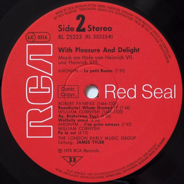 RCA Red Seal RL 25223 - The London Early Music Group, James Tyle - Image 6