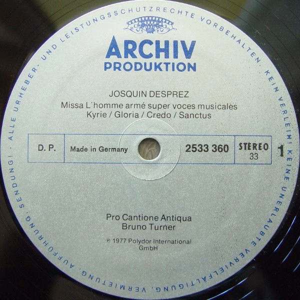 Archiv Produktion 2533 360 - Josquin Des Prés, Pro Cantione Anti - Image 3