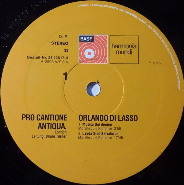 Harmonia Mundi 25 22617-4 - Roland de Lassus, Pro Cantione Antiq - Image 4