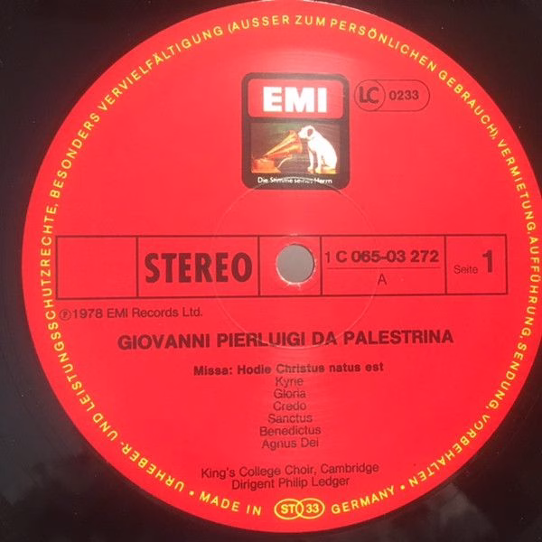 His Master's Voice 1C 065-03 272 - Giovanni Pierluigi da Palestr - Image 3