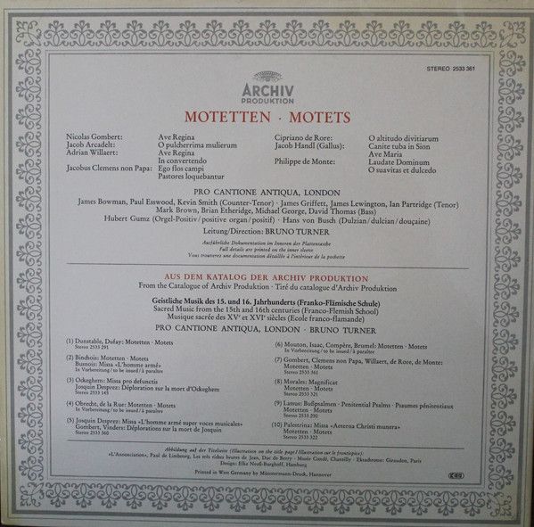 Archiv Produktion 2533 361 - Nicolas Gombert, Adrian Willaert, P - Image 8