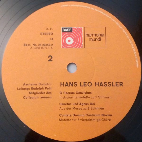 Harmonia Mundi 25 20355-2 - Hans Leo Haßler, Aachener Domchor, C - Image 6