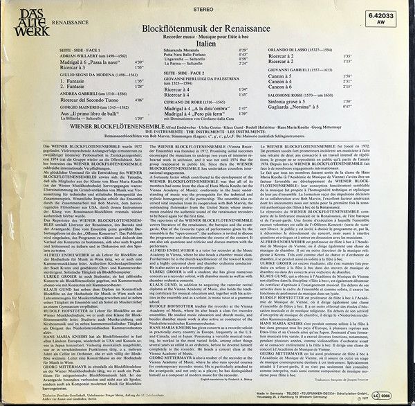 Telefunken 6.42033 AW - Wiener Blockflötenensemble - Blockflöten - Image 4