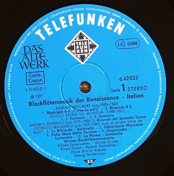 Telefunken 6.42033 AW - Wiener Blockflötenensemble - Blockflöten - Image 5