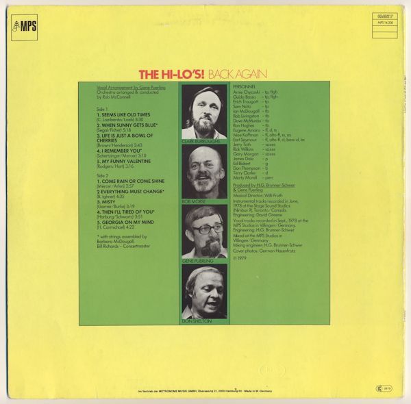 MPS 0068.217 - The Hi-Lo's - Back Again - Image 2