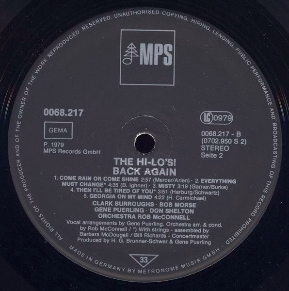 MPS 0068.217 - The Hi-Lo's - Back Again - Image 4