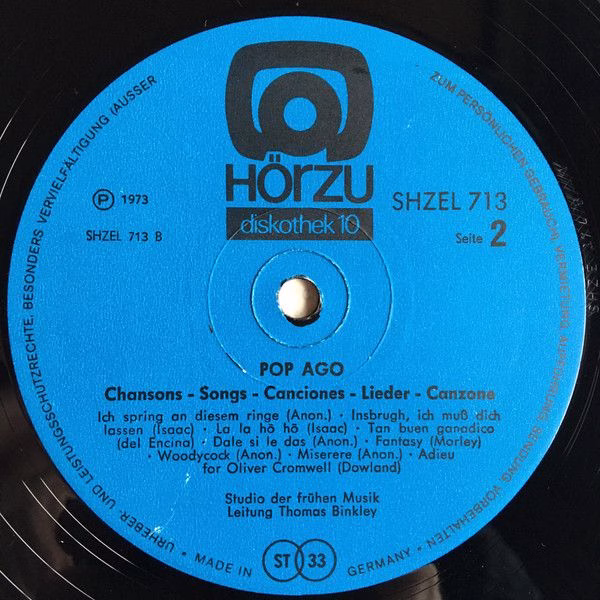 HÖR ZU SHZEL 713 - Studio Der Frühen Musik, Thomas Binkley - Pop - Image 4