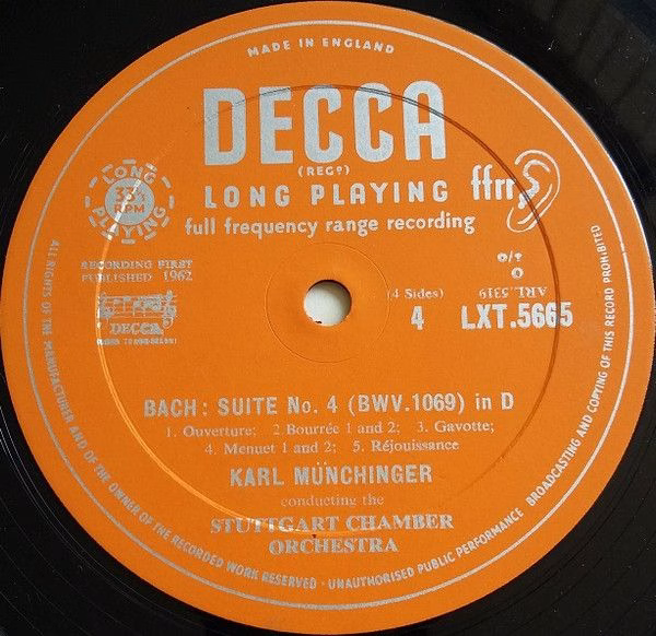 DECCA LXT.5665 - Johann Sebastian Bach, Karl Münchinger, Stuttga - Image 4