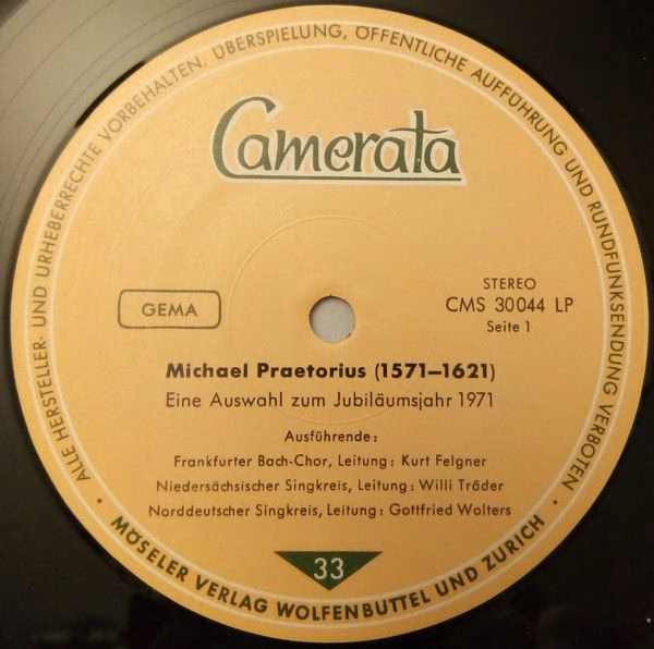 Camerata (2) CMS 30044 LP - Michael Praetorius, Kammermusikkreis - Image 3