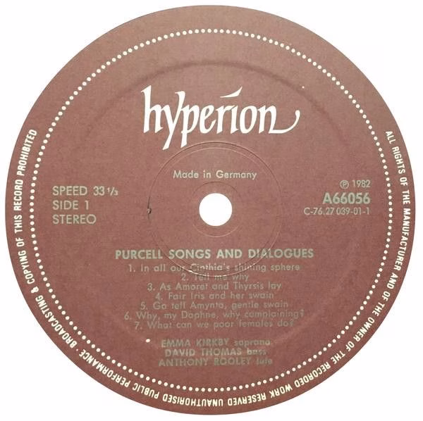 hyperion A66056 - Henry Purcell, Emma Kirkby, David Thomas (9), - Image 3