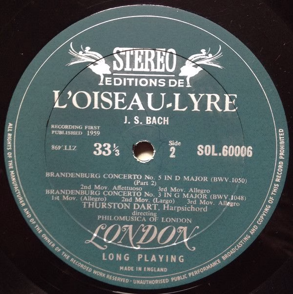 L'Oiseau-Lyre SOL 60006 - Johann Sebastian Bach, Philomusica Of - Image 4