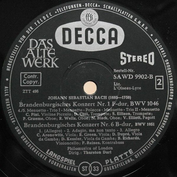 DECCA SAWD 9902-B - Johann Sebastian Bach, Philomusica Of London - Image 4