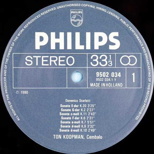 Philips 9502 034 - Domenico Scarlatti, Ton Koopman - 12 Esserciz - Image 3
