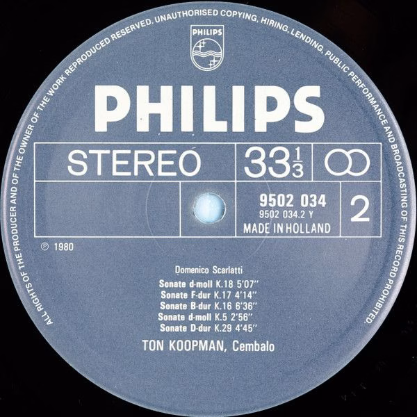 Philips 9502 034 - Domenico Scarlatti, Ton Koopman - 12 Esserciz - Image 4