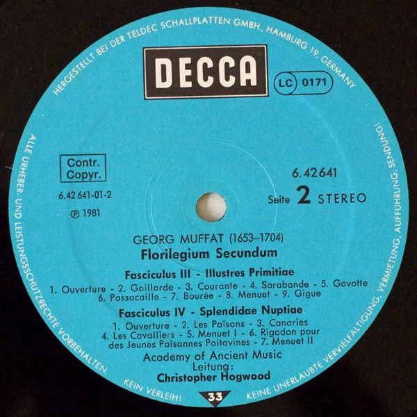 DECCA 6.42641 AW - Georg Muffat, The Academy Of Ancient Music, C - Image 4