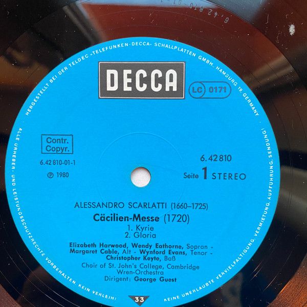 DECCA 6.428.10 AW - Alessandro Scarlatti, Elizabeth Harwood, Wen - Image 4