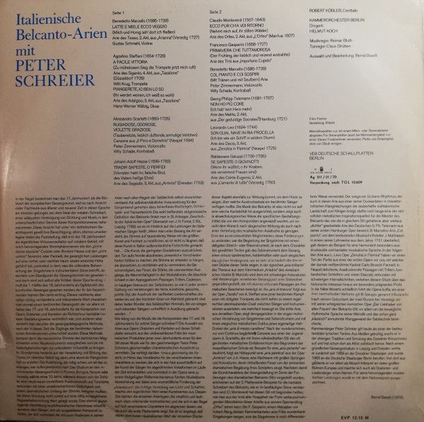 Eterna 8 26 074 - Peter Schreier, Claudio Monteverdi, Agostino S - Image 2