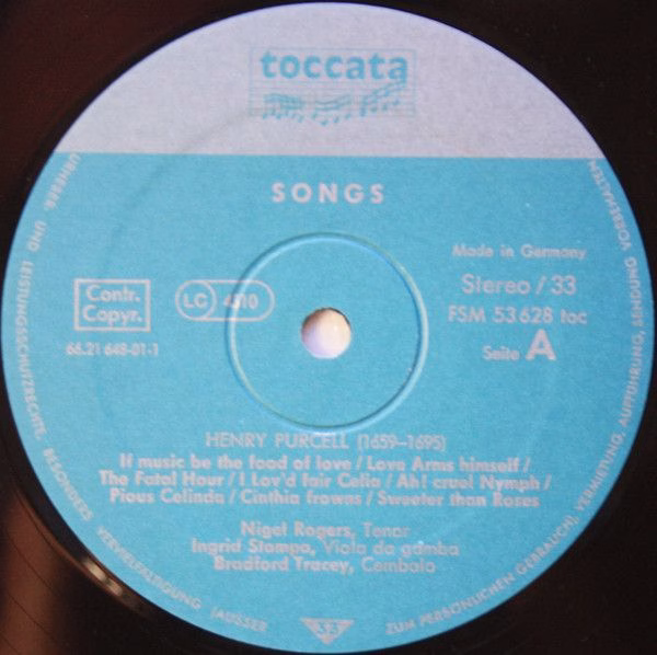 FSM FSM 53 628 toc - Henry Purcell, John Blow, Nigel Rogers (2), - Image 3